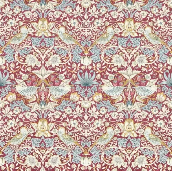 Clarke & Clarke Strawberry Thief Wallpaper- Plum Sample 1