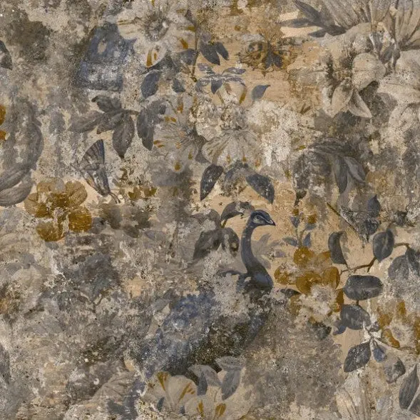 Thalia Peacock Concrete Textured Wallpaper Navy Sample 1