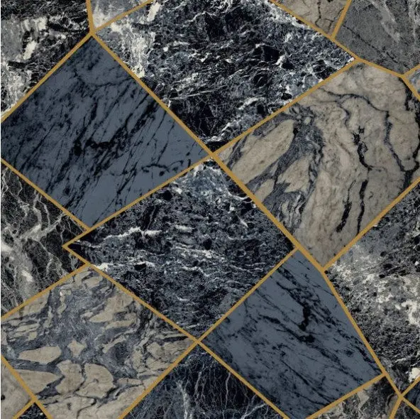 Life Agate Marble Effect Wallpaper - Blue Sample 1