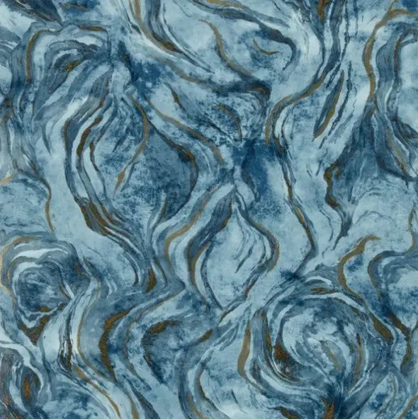 Clarke & Clarke Lavico Wallpaper- Midnight Sample 1