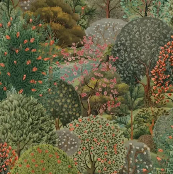 Tree Tapestry Wallpaper - Green Sample 1