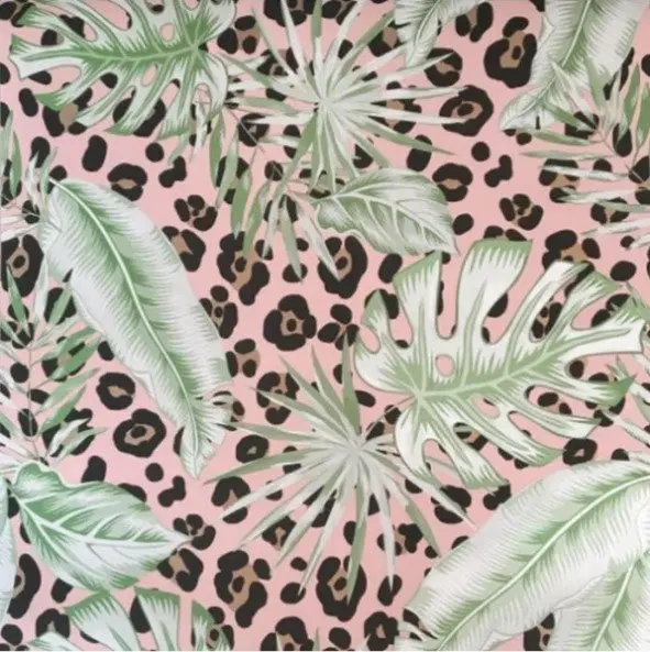 Tropical Leopard Skin Metallic Wallpaper - Pink/Green Sample 1