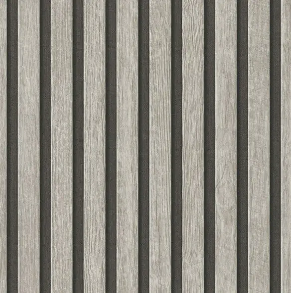 Wooden Slat 3D Wallpaper - Grey Sample 1