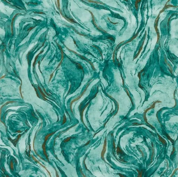 Clarke & Clarke Lavico Wallpaper- Teal Sample 1