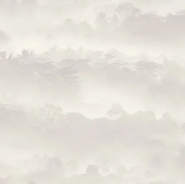 Tropical Misty Landscape Wallpaper - Taupe Sample 1