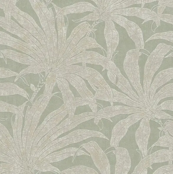 Tropical Leaf Wallpaper - Green Sample 1