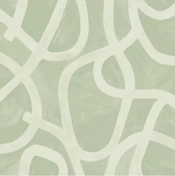 Linear Swirl Wallpaper Sage Sample 1