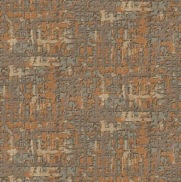 Embellished Silk Basket Weave Burnt Orange Wallpaper Sample 1