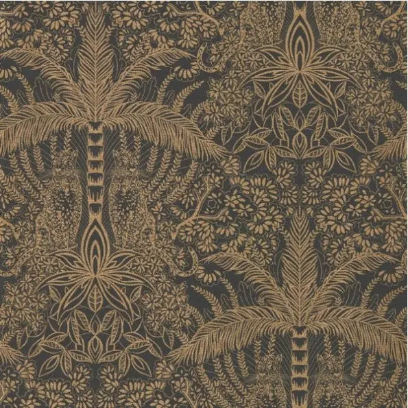 Clarke & Clarke Leopardo Wallpaper - Antique/Noir Sample 1