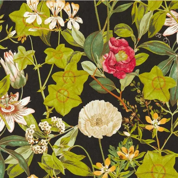 Clarke & Clarke Passiflora Wallpaper - Noir Sample 1