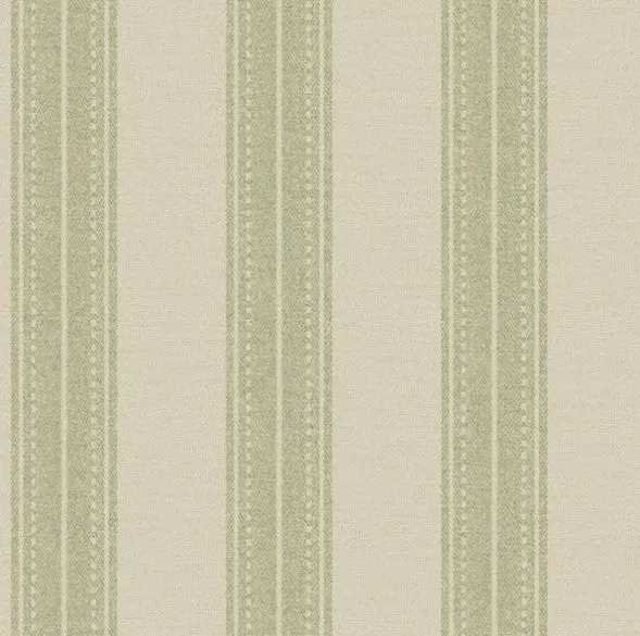 Yuste Stripe Wallpaper - Sage Sample 1
