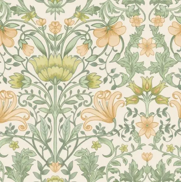 Vintage Floral Wallpaper Ochre Sample 1
