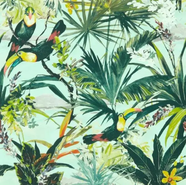 Clarke & Clarke Toucan Wallpaper - Sky Sample 1