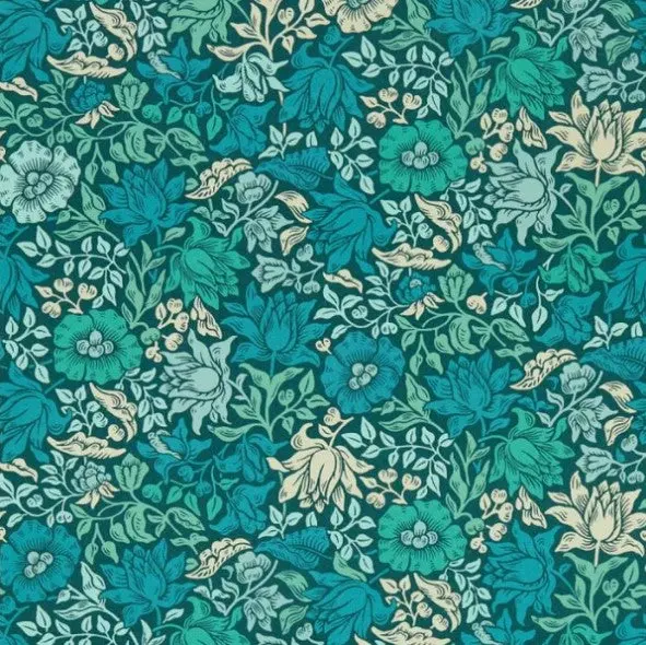Clarke & Clarke Mallow Wallpaper - Teal Sample 1