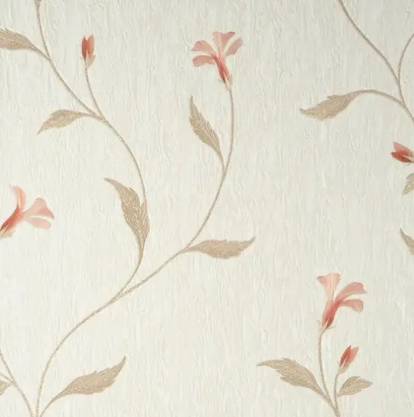 Vymura Bellagio Metallic Floral Cream And Pink Wallpaper Sample 1