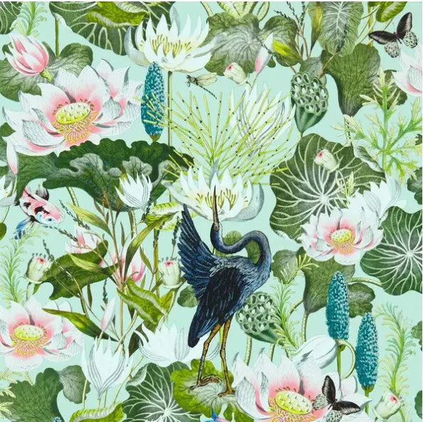 Clarke & Clarke Waterlily Wallpaper - Mineral Sample 1