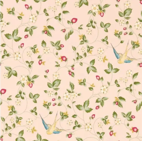 Clarke & Clarke Wild Strawberry Wallpaper - Blush Sample 1
