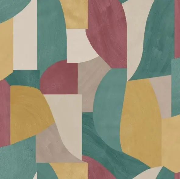 Ennedi Geometric Maroon Ochre Wallpaper Sample 1