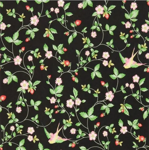 Clarke & Clarke Wild Strawberry Wallpaper - Noir Sample 1