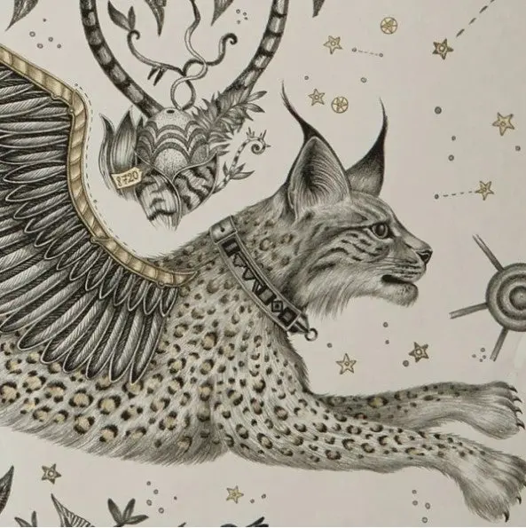 Clarke & Clarke Lynx Wallpaper- Gilver Sample 1