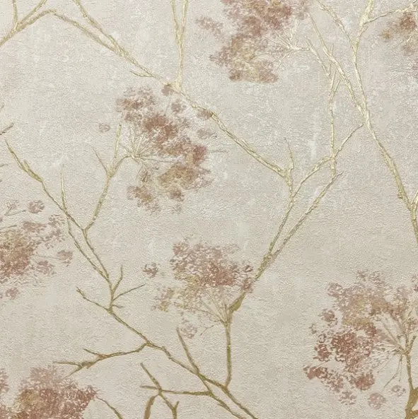 Vymura Sofia Sprig Wallpaper - Blush Sample 1