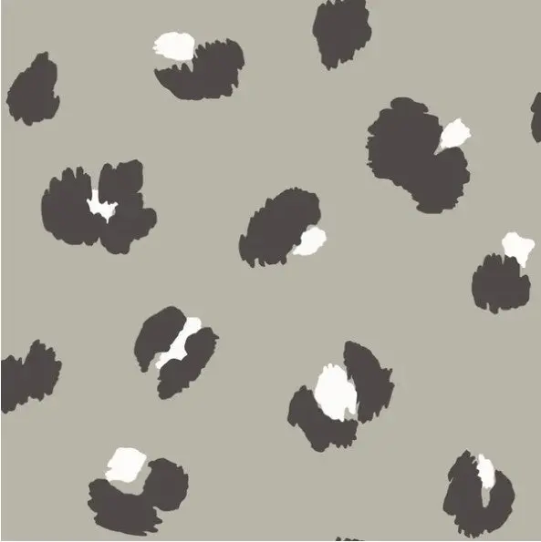Large Leopard Spot Wallpaper Taupe Sample 1