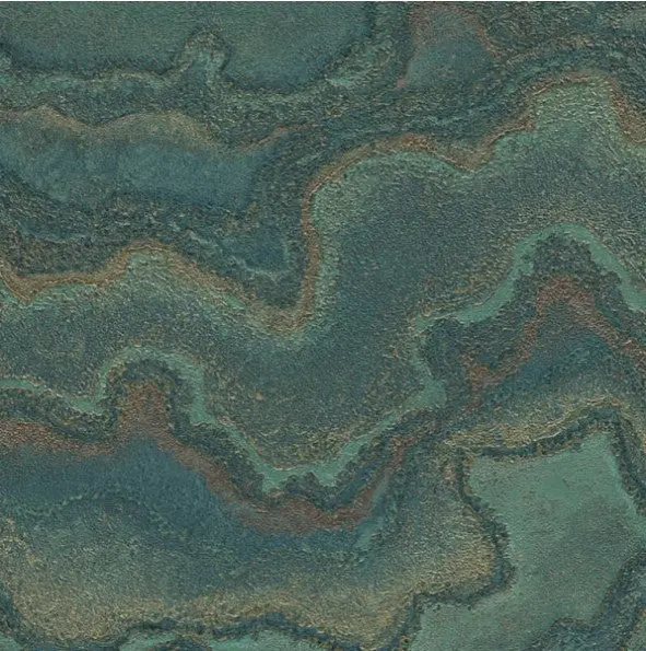 Living Walls Marble Stone Effect Wallpaper - Teal Sample 1