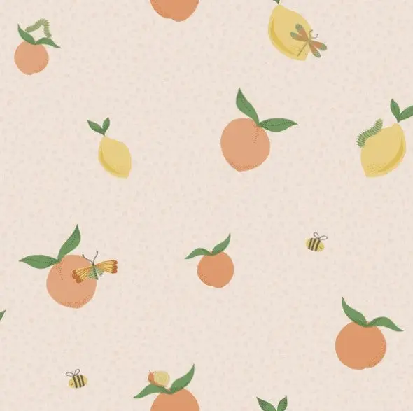 Tutti Fruity Soft Coral/ Orange Wallpaper Sample 1