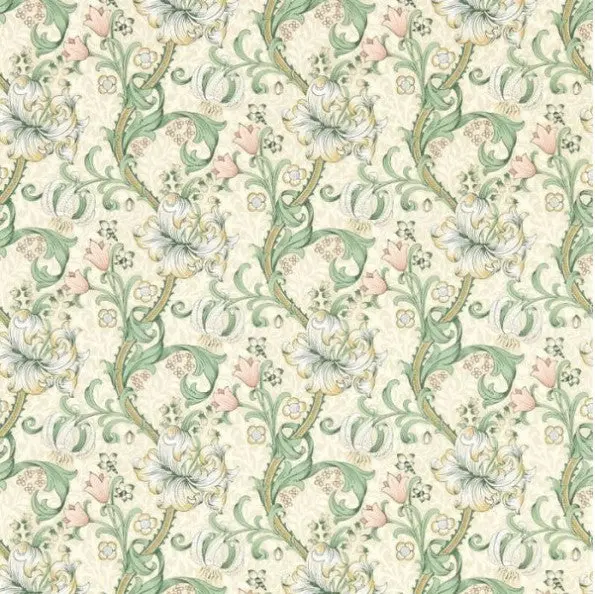 Clarke & Clarke Golden Lily Wallpaper - Linen/Blush Sample 1