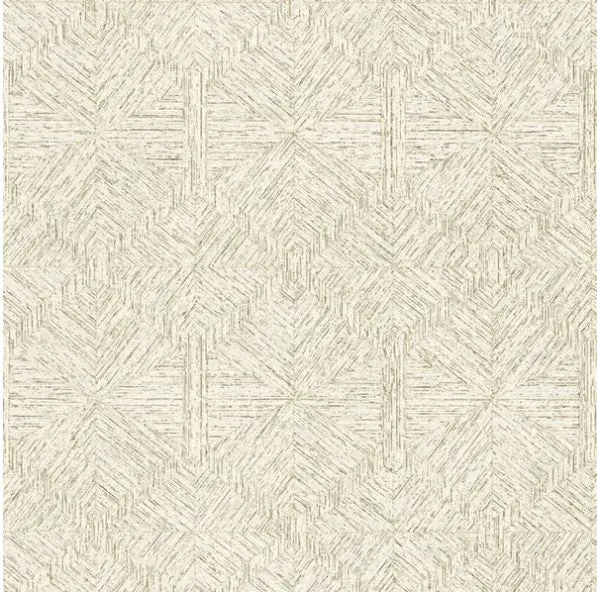 3D Geometric Shaped Textured Wallpaper -Geometric Pattern Cream Sample 1