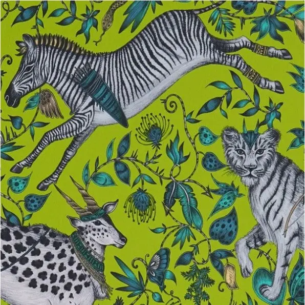 Clarke & Clarke Protea Wallpaper- Lime Sample 1