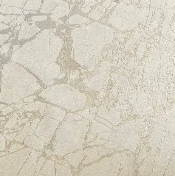 Enzo Metallic Marble Wallpaper - Ivory Sample 1
