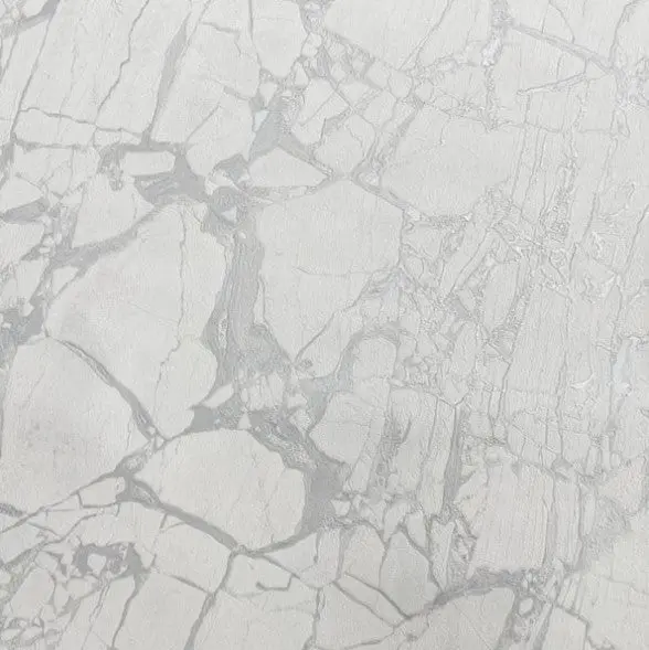 Enzo Metallic Marble Wallpaper White And Silver Sample 1