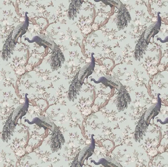 Laura Ashley Belvedere Duck Egg Wallpaper Sample 1