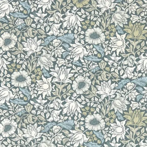 Clarke & Clarke Mallow Wallpaper - Slate/ Dove Sample 1