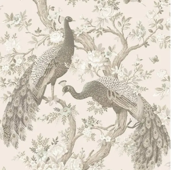 Laura Ashley Belvedere Soft Truffle Wallpaper Sample 1