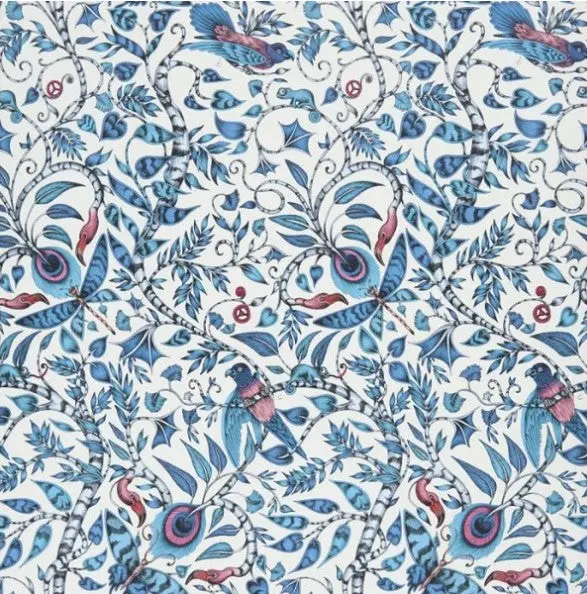 Clarke & Clarke Rousseau Wallpaper - Blue Sample 1