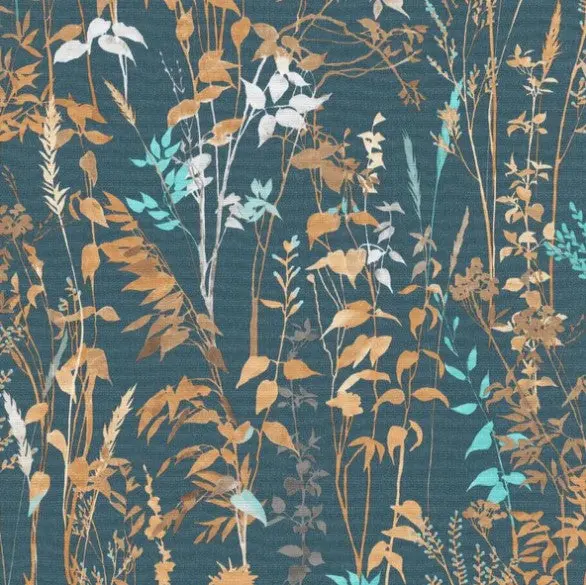 Watercolour Wild Flower Wallpaper Navy Sample 1