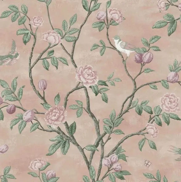 Laura Ashley Eglantine Blush Wallpaper Sample 1