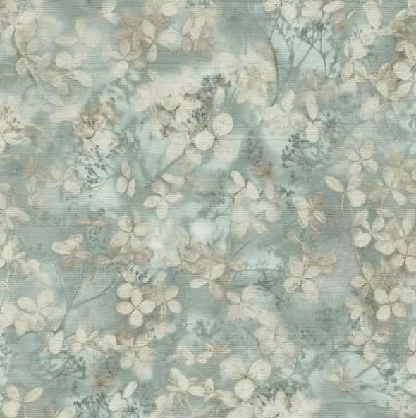 Purity Blossom Floral Wallpaper - Sage Green Sample 1