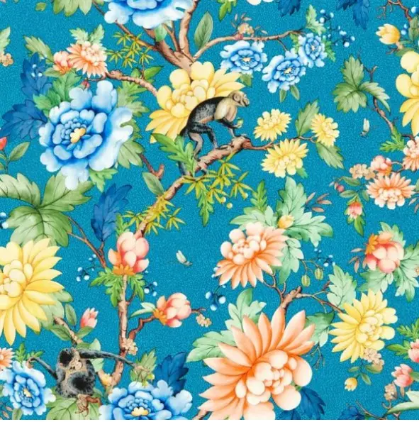 Clarke & Clarke Sapphire Garden Wallpaper - Sapphire Sample 1