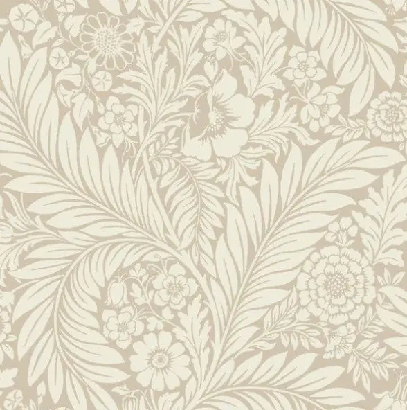 Florence Floral Leaf Wallpaper Natural Sample 1