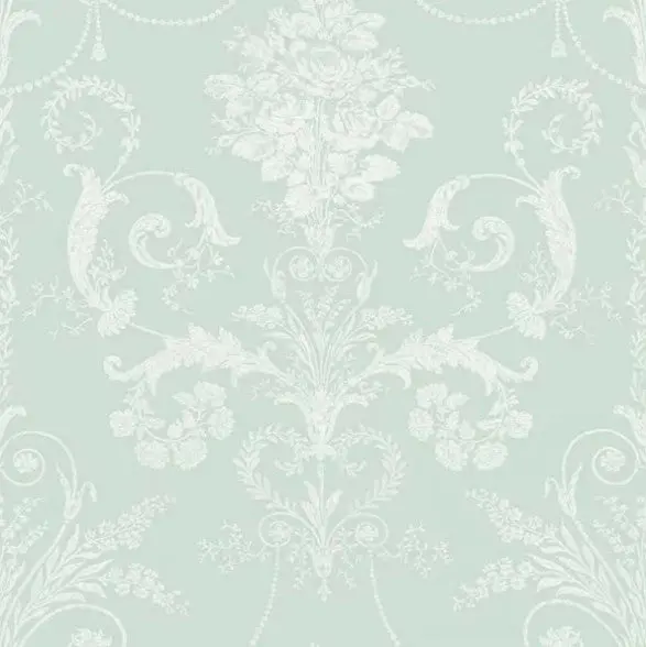 Laura Ashley Josette Duck Egg Wallpaper Sample 1