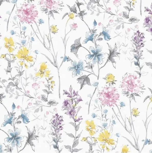 Laura Ashley Wild Meadow Multi Wallpaper Sample 1