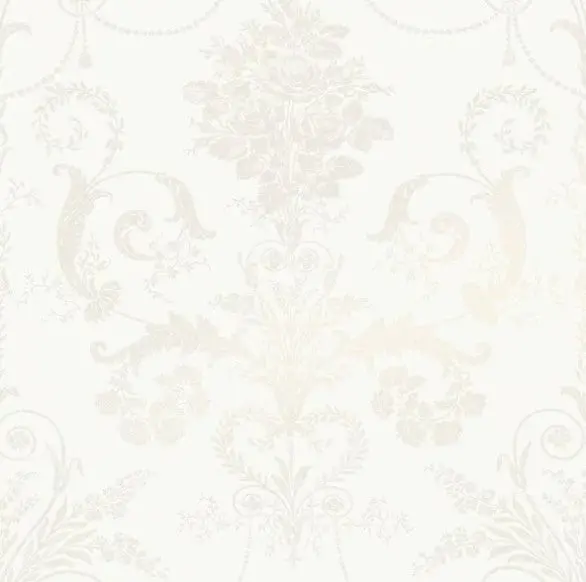 Laura Ashley Josette White Wallpaper Sample 1