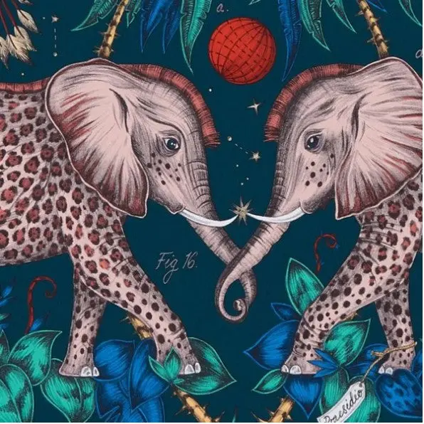 Clarke & Clarke Zambezi Wallpaper- Navy Sample 1