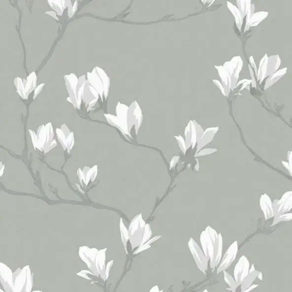 Laura Ashley Magnolia Grove Slate Wallpaper Sample 1