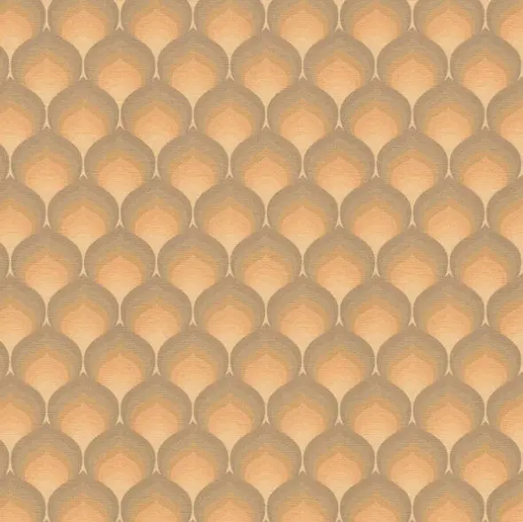 Retro Chic Flame Wallpaper - Brown & Ochre Sample 1