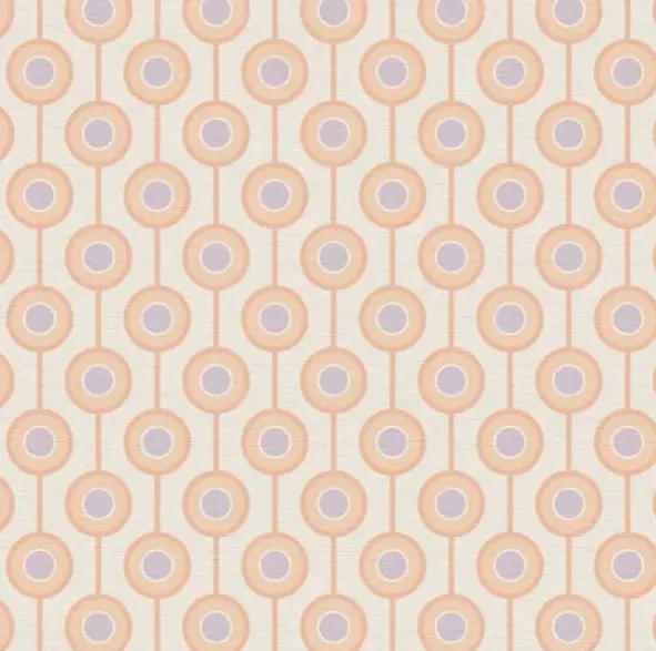 Retro Chic Lollipop Wallpaper - Beige & Coral Sample 1