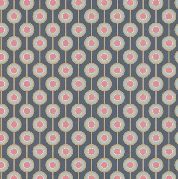 Retro Chic Lollipop Wallpaper - Navy Sample 1